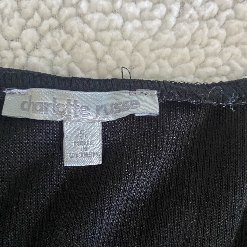 Charlotte Russe size small black shirt with silver zippered front